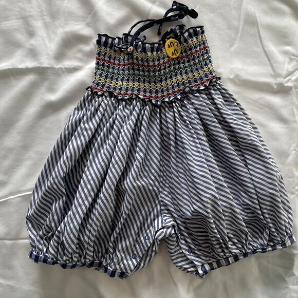 Clan C Bubble Smocked Zigzag Romper Size 12M - Picture 4 of 10